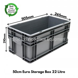 Heavy Duty Stacking Euro Box 50cm 22 Litre